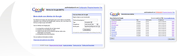 Mais informação com o Google Alertas