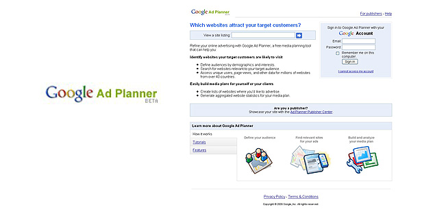 Google Ad Planner - Planejamento de campanhas online