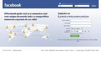 Página inicial do Facebook