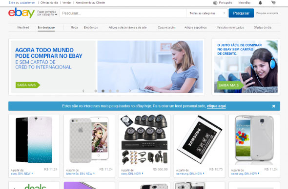 eBay lança versão em português da plataforma