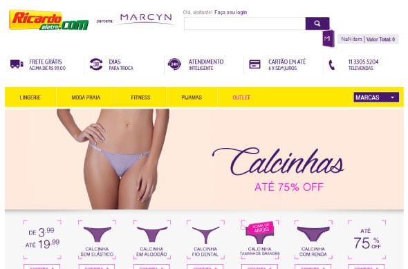 Ricardo Eletro inicia vendas de lingeries via e-commerce