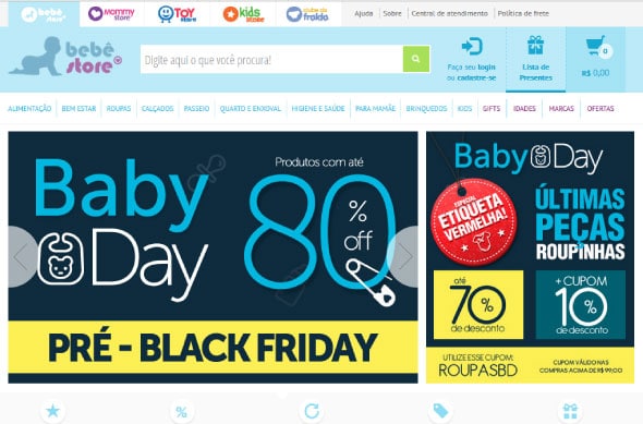 Bebê Store prepara descontos de até 80% em todas as suas lojas na Black Friday 2014