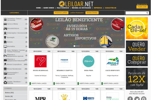 Portal de leilões B2B espera faturar R$ 12 milhões em 2015