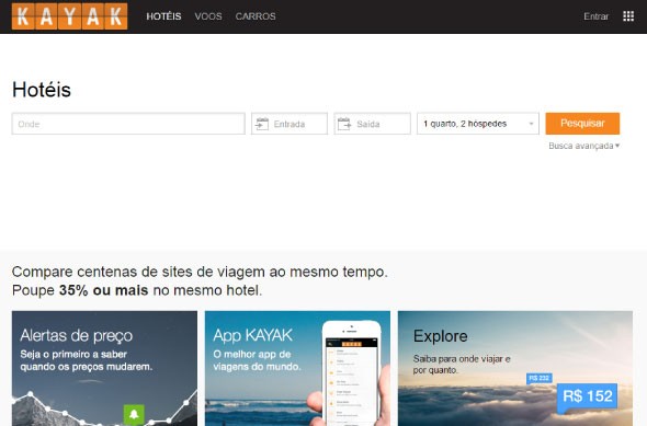 Kayak exibirá preços das passagens com acréscimo das taxas