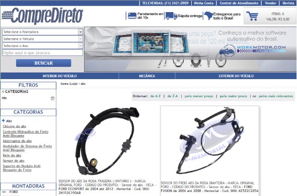 Marketplace de autopeças reúne todo tipo de artigo para carros