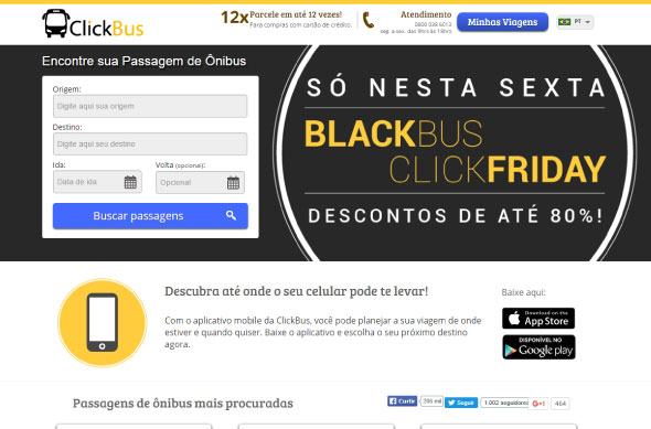 Clickbus promove até 80% de desconto em passagens rodoviárias na “Blackbus Clickfriday”