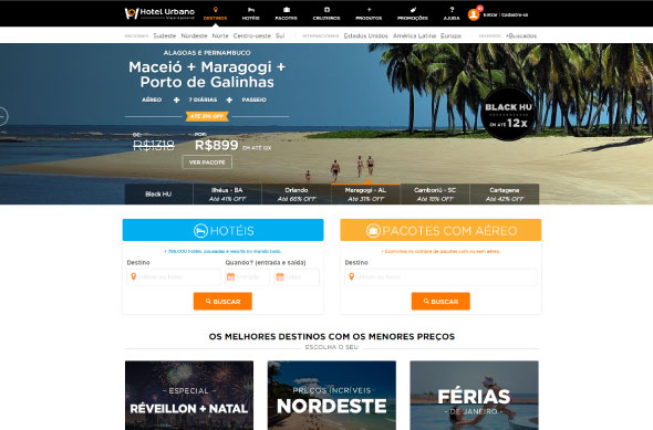 Black Friday: Hotel Urbano oferece mais de 500 opções de viagem com preços reduzidos e parcelamento em até 12 vezes