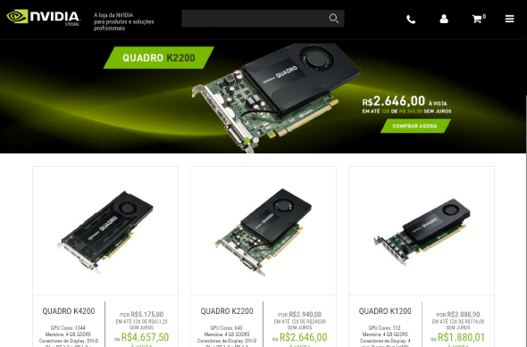 NVIDIA Store é primeira loja online focada na linha profissional da marca no Brasil